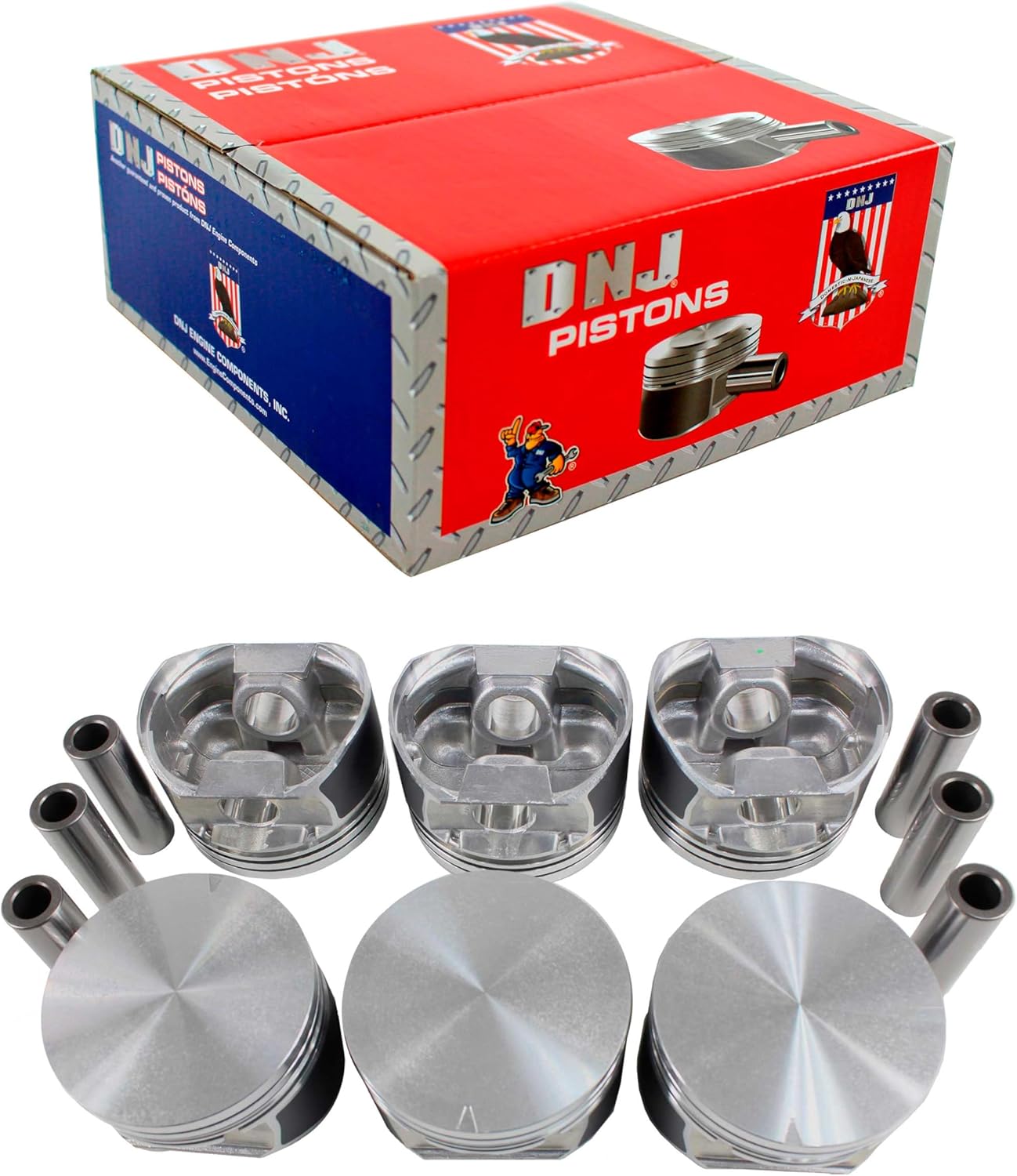 DNJ P428 Piston Set Standard for 1997-2009 Ford, Mazda, Mercury B4000, Explorer, Explorer Sport 4.0L V6 12V SOHC 245cid