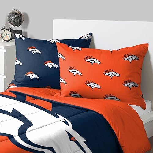 Miniatura 4 de FOCO Las Vegas Raiders NFL - Juego de ropa de cama en una bolsa, edredón de 3 piezas, tamaño individual