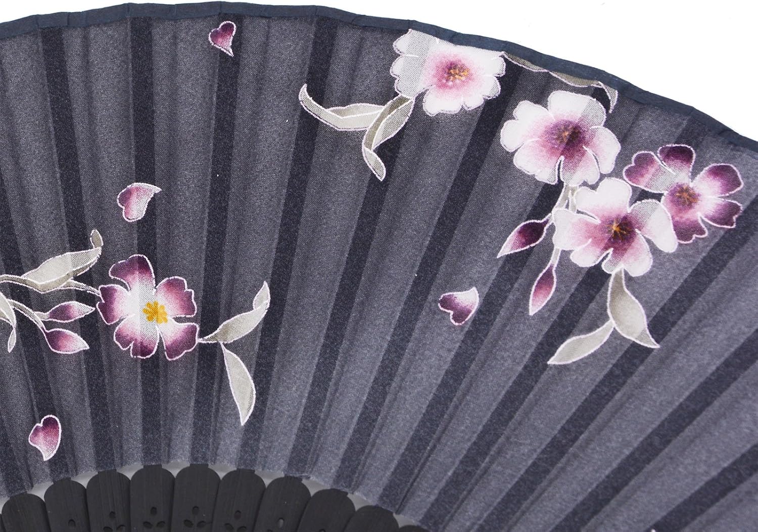 Charming Elegant Modern Woman Handmade Bamboo Silk 8.27" (21cm) Folding Pocket Purse Hand Fan/Chinese Japanese Vintage Retro Style Handheld Folding Fan (Black)