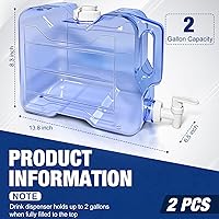 Vista 2 de 2 Pack Fridge Water Dispensers Bottle with Leak-proof Spigot and Convenient Handle Reusable Plastic Juice Beverage Dispenser Water Jug for Party