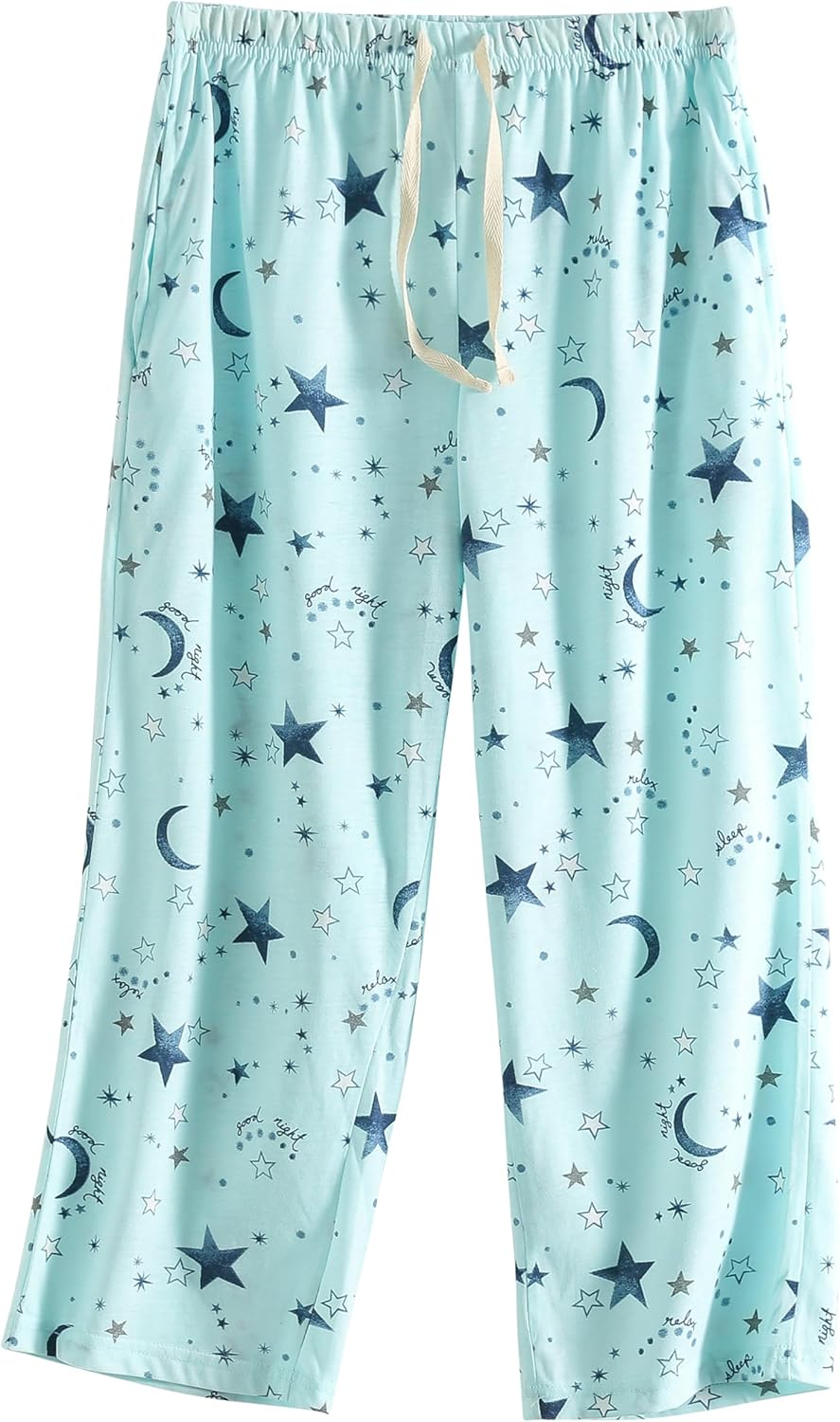 PNAEONG 3 Pack Women Pajama Pants Capri Length Drawstring Pj Bottoms Sleep Lounge Pants with Pockets S-3XL - Image 5