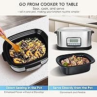 Vista 7 de Olla multicocción 11 en 1 de 6.5 cuartos de galón, olla de cocción lenta programable con temporizador y control de temperatura para comidas