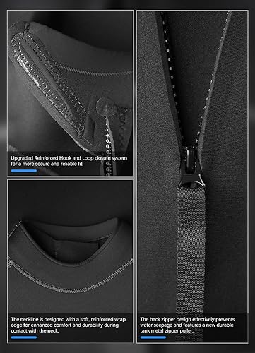 Miniatura 5 de Hevto Traje de neopreno para hombre, 5430.079 in, traje húmedo completo en agua fría para buceo, surf, natación para deportes acuáticos