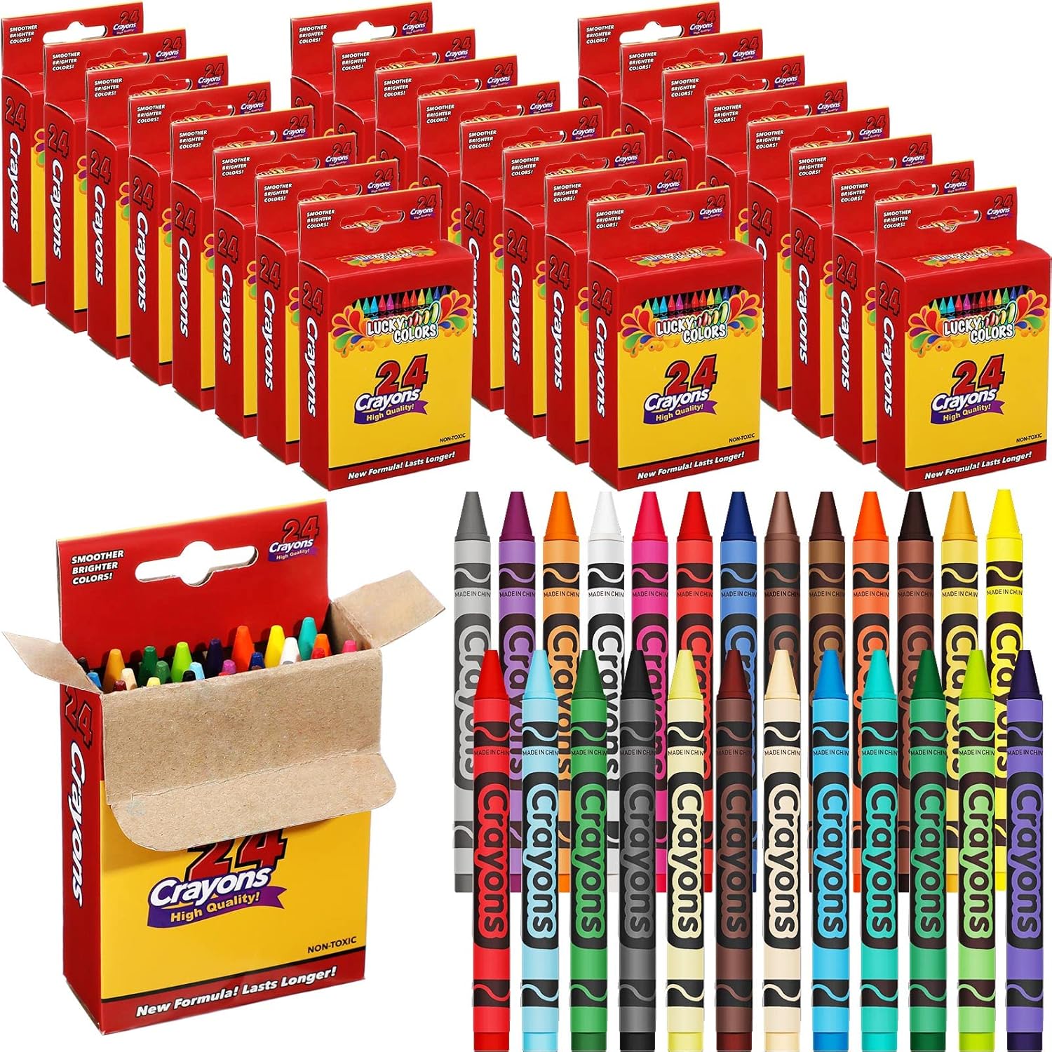 Buy 30 Pack 24 Colors Crayons Bulk Assorted Colors Crayon Packs