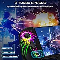 Vista 4 de KICKDOT Switch Controller with Hall Joystick for Nintendo Switch/OLED, Switch Pro Remote Controller Turbo/4 Game Slot/Dual Motor,One-Piece Handheld