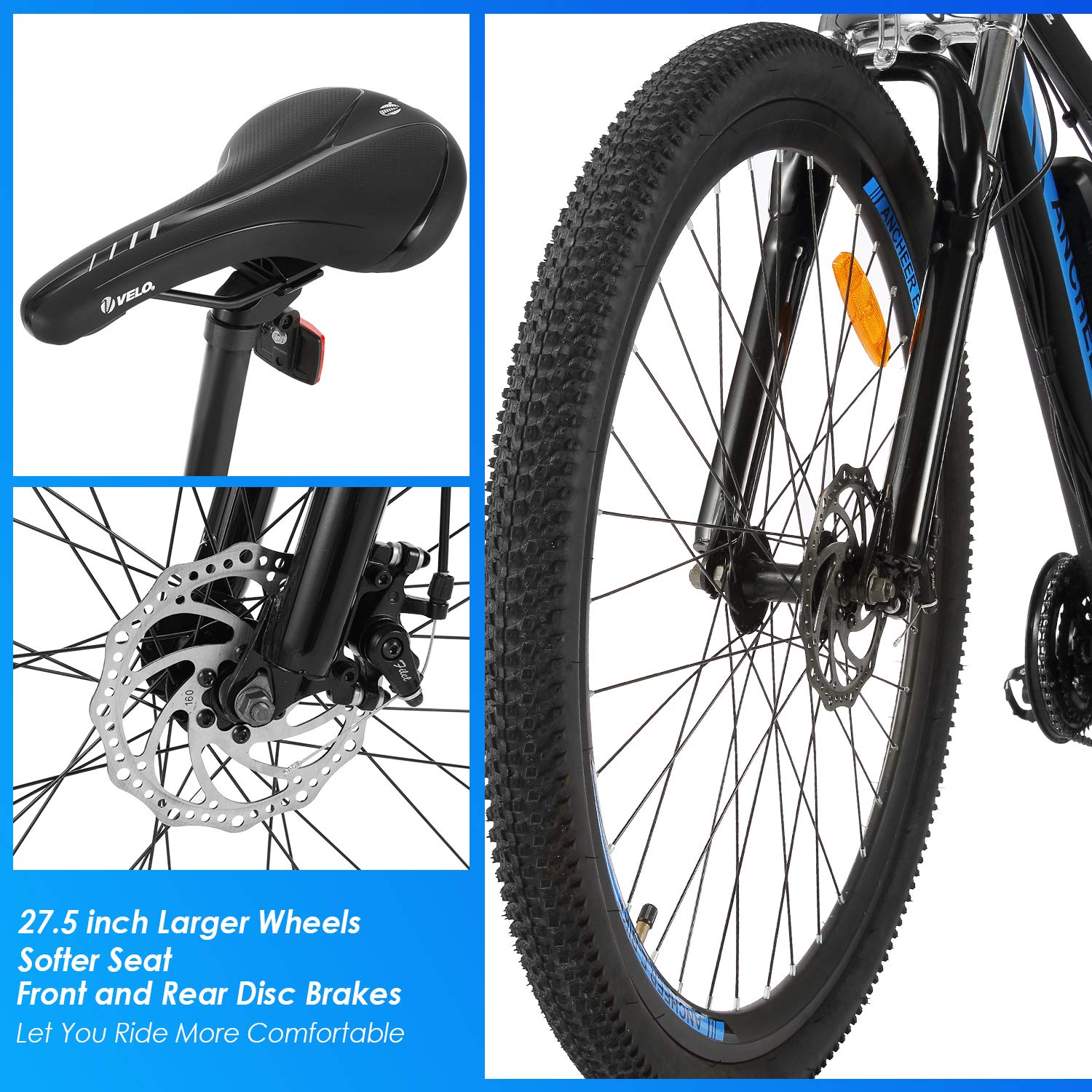 ANCHEER Electric Bikes for Adults, 27.5'' Electric Mountain Bike with 36V 10Ah LiIon Battery