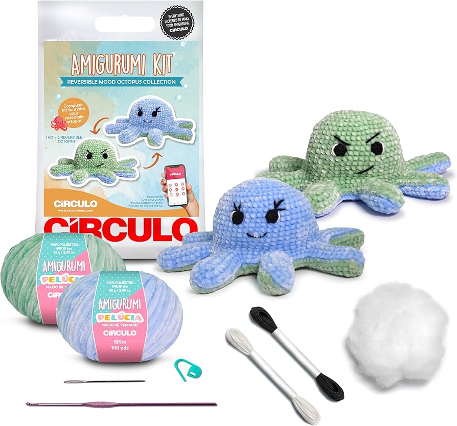 Amazon.co.jp: CIRCULO あみぐるみかぎ針編みタコ、かぎ針編みキット