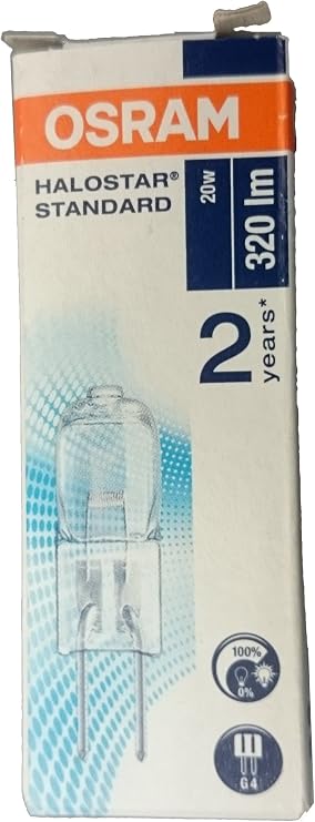 Osram - 64425 - Halogen Bulb 20 Watt 22 kWh/1000h, 12 Volt G4, 33 x 10 mm