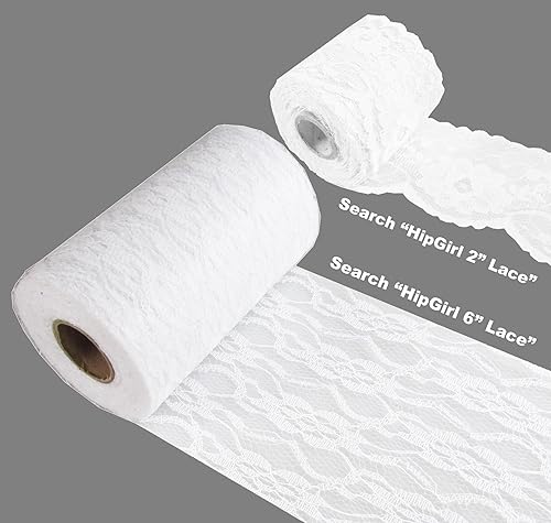 Miniatura 5 de Cinta de encaje con diseño floral de 20 yardas HipGirl. Ideal para invitaciones de bodas, tarjetas, decoración, costura y otras aplicaciones de