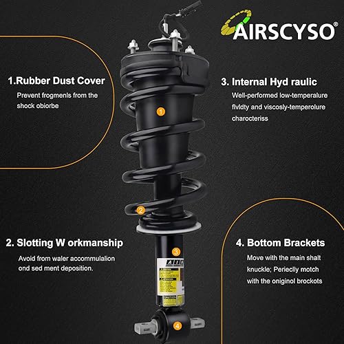 Miniatura 4 de 84176631 84176675 Amortiguadores de aire delanteros y traseros Conjunto completo 84977478 Reemplazo automotriz para Cadillac Escalade Chevy Tahoe