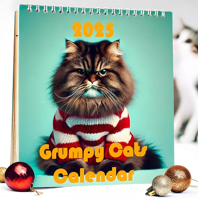 2025 Grumpy Cats Calendar Funny Wall Calendar 12"x12