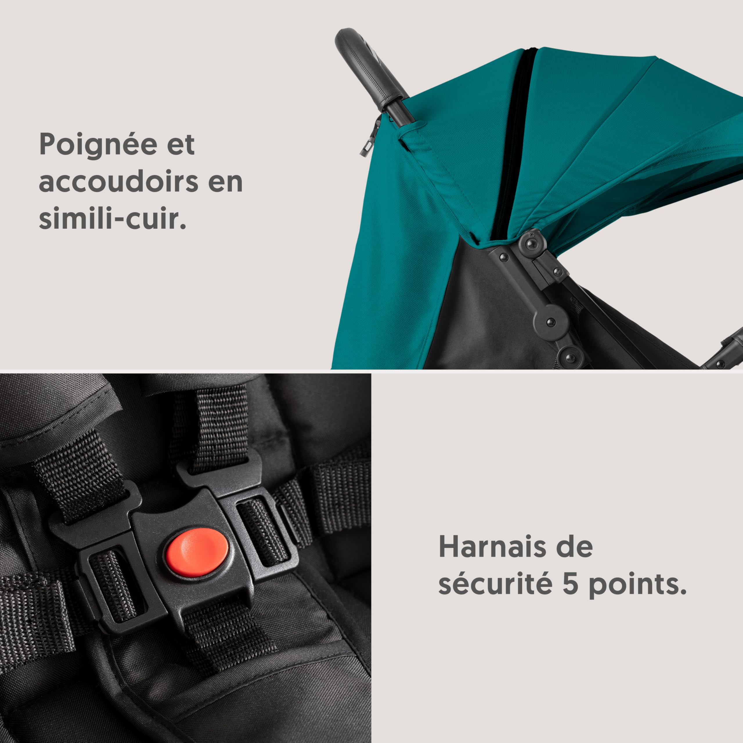 Interbaby Poussette Canne Compacte Légère Cabine Avion 22 kg (Vert) | Poussette pliage une main, cabine avion, capote XXL, dossier inclinable, suspension 4 roues, dès la naissance