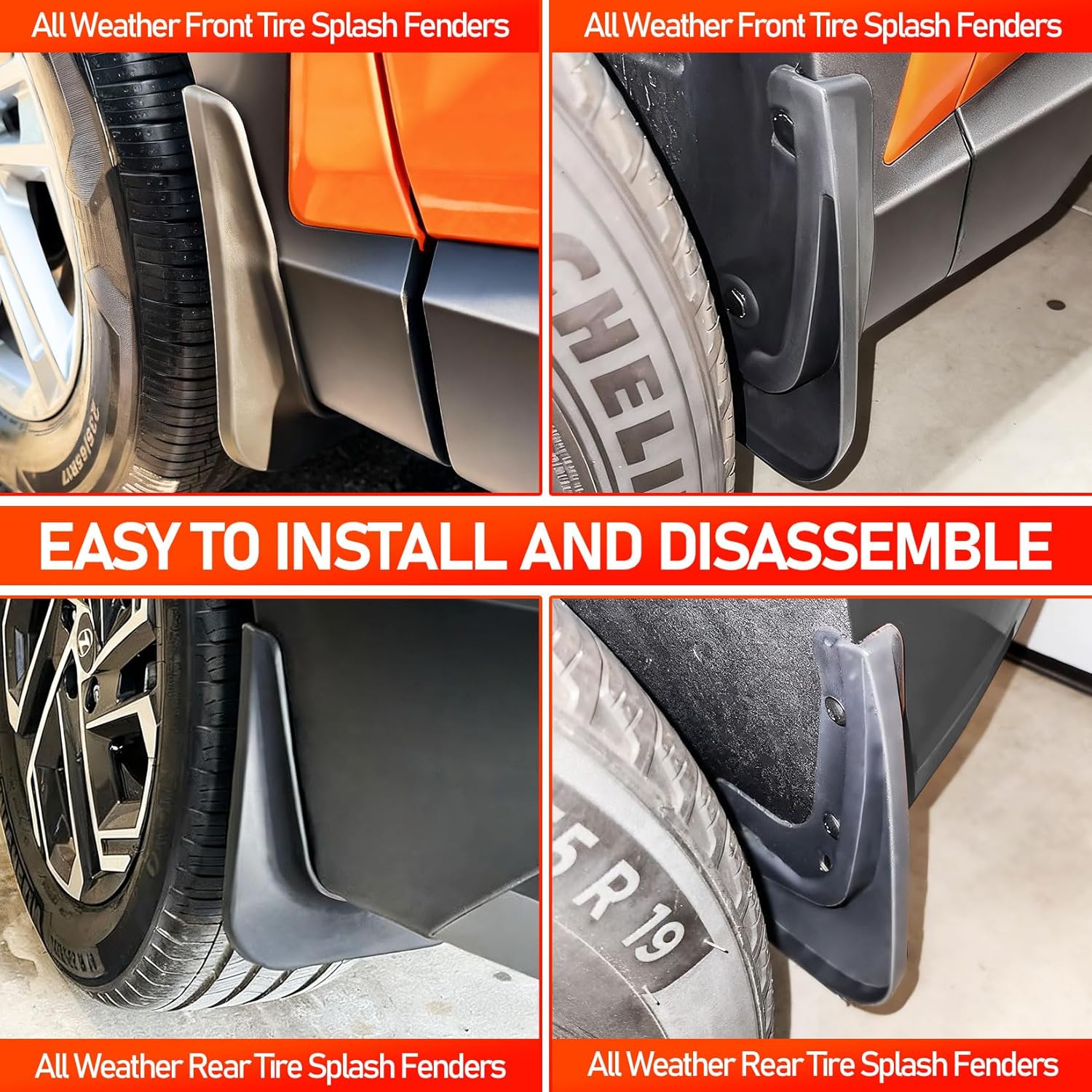 Mud Flaps for Hyundai Tucson 2025 2024 2023 2022,4PCS Front Rear Splash Guards for Tucson SE/SEL/Limited Accessories,No Drilling Wheel Liner Fenders(Not for N Line/Hybrid PHEV)