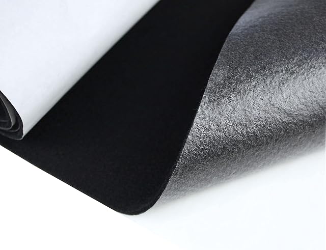Filc samoprzylepny, miękki materiał filcowy, towar sprzedawany na metry, grubość 3 mm (400 x 150 cm, czarny)