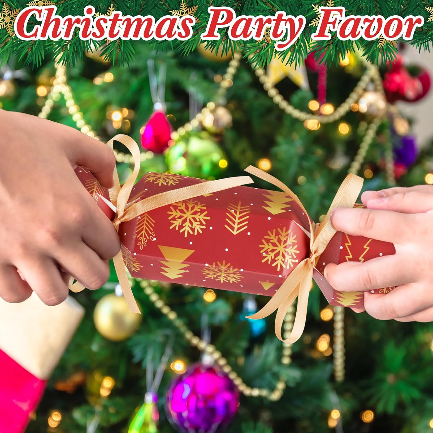 50 Packs Christmas Cracker Kit No Snap Xmas, Berry Style