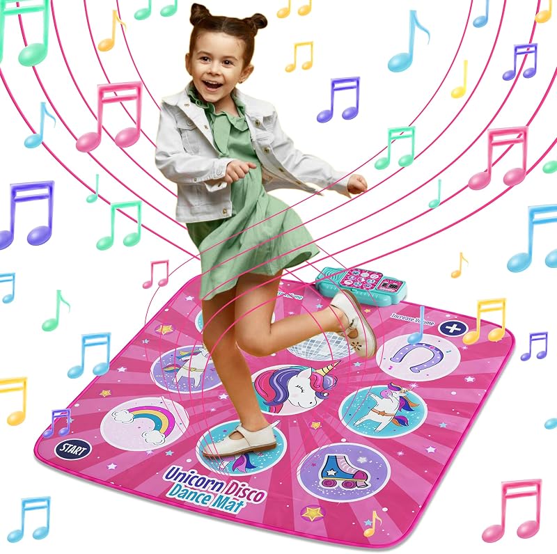 Klevly Tapete de baile de unicornio para niños a partir de 6 años | Reproduce 5 niveles y 5 canciones | Regalos de unicornio para niña de 6 años | Juguetes para niñas | Regalos para niñas