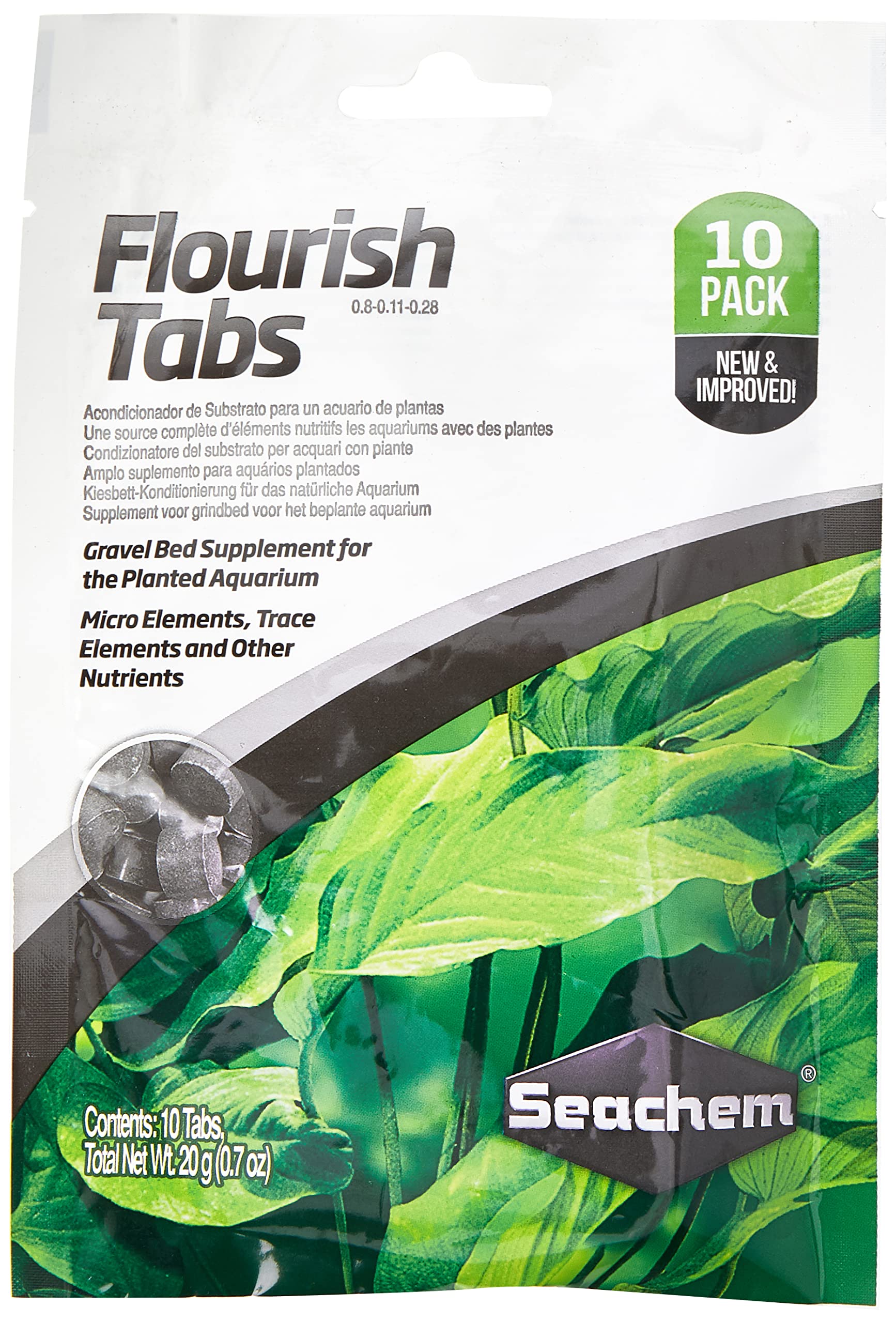 Seachem Flourish Tabletas de Cama de Grava, 10 Unidades & Flourish Potasio Líquido para Plantas, 500 ml