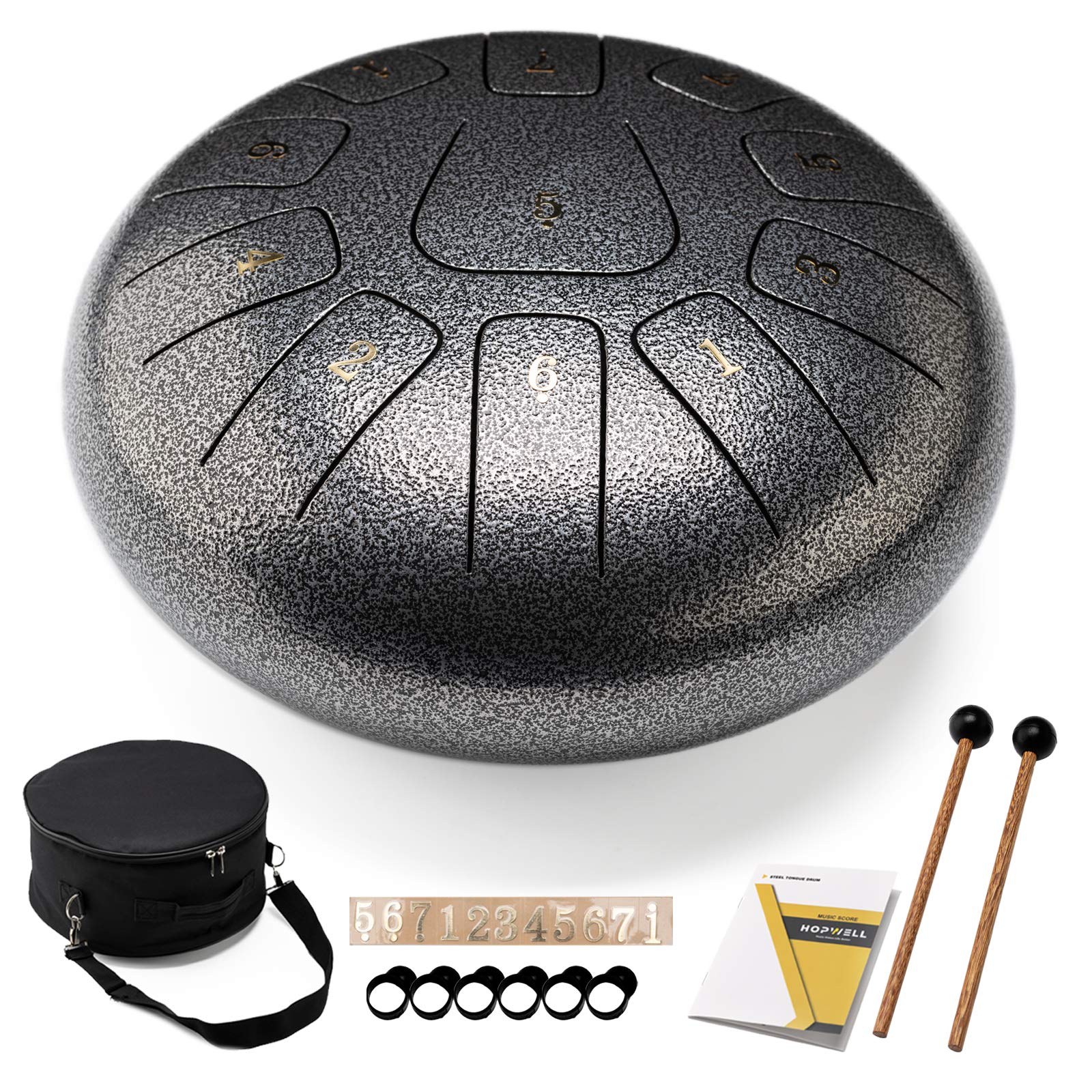 Stalen Tongtrommel 11 Noten 10 Inch Percussie Rood Met Transporttas Muziekboek Hamer P 010691111048
