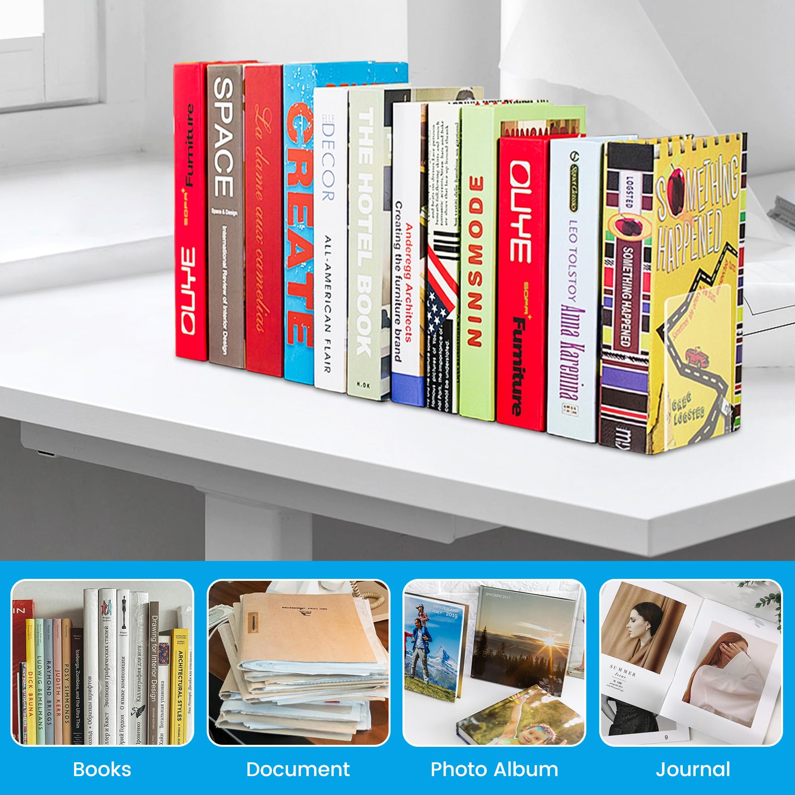 Lot De 10 Serre Livre En Acrylique Avec Autocollants Antidérapants Pour Chambre École Bibliothèque Cale Livre Pour L'etagere Bureau