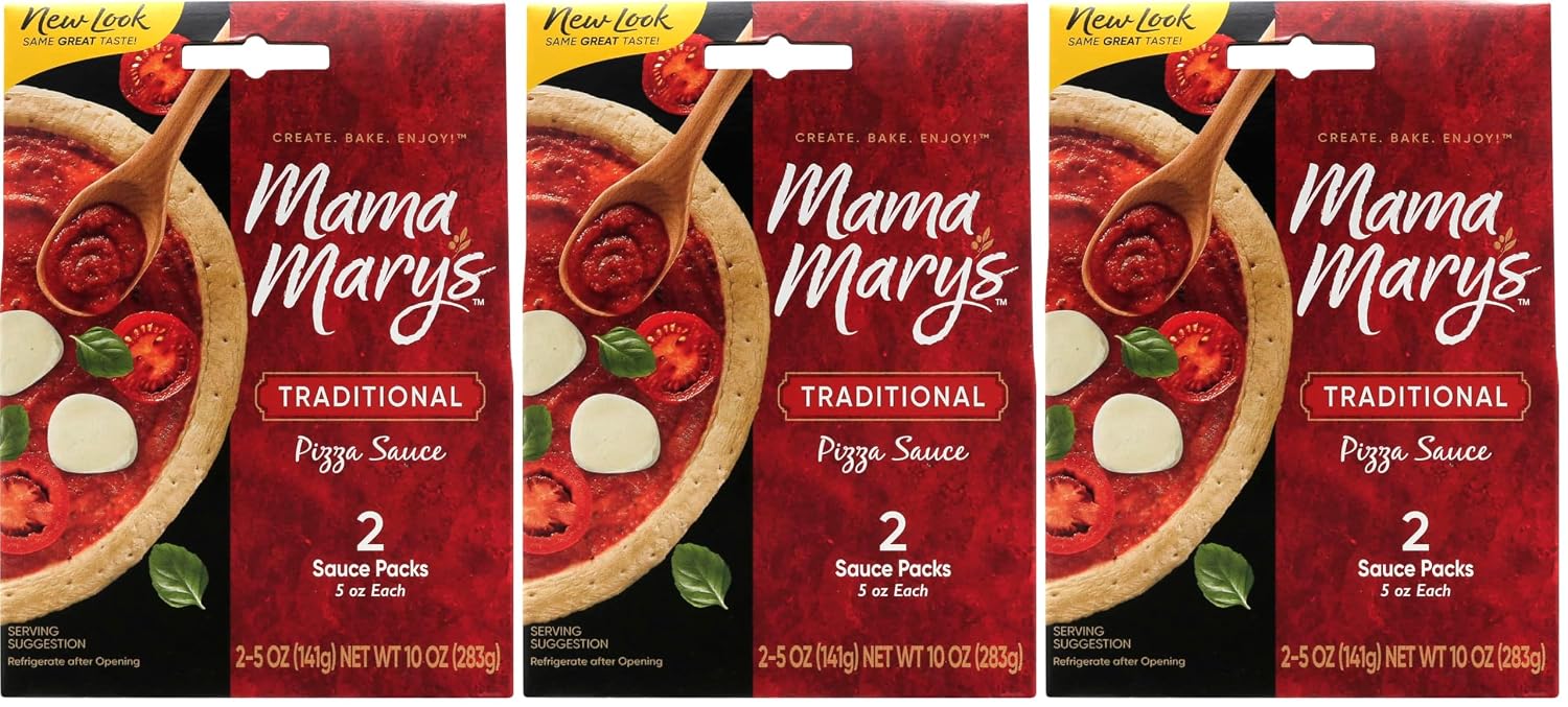 Mama Mary's Original Pizza Sauce Pouch, 2 Count (Pack of 3)