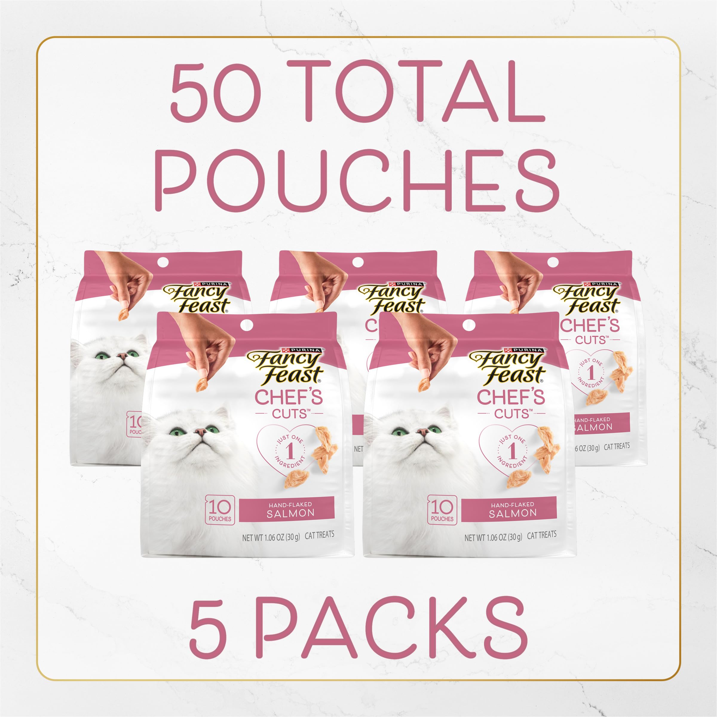 Purina Fancy Feast Purely Natural Hand-Flaked Salmon Cat Treat- 1.06 pouch (5 count)