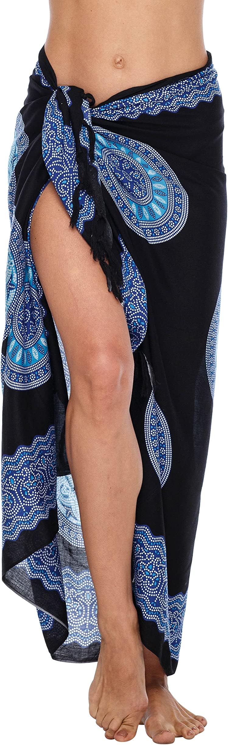 Floral Beach Sarong - for Women - Swimsuit Cover-Up with Coconut Clip