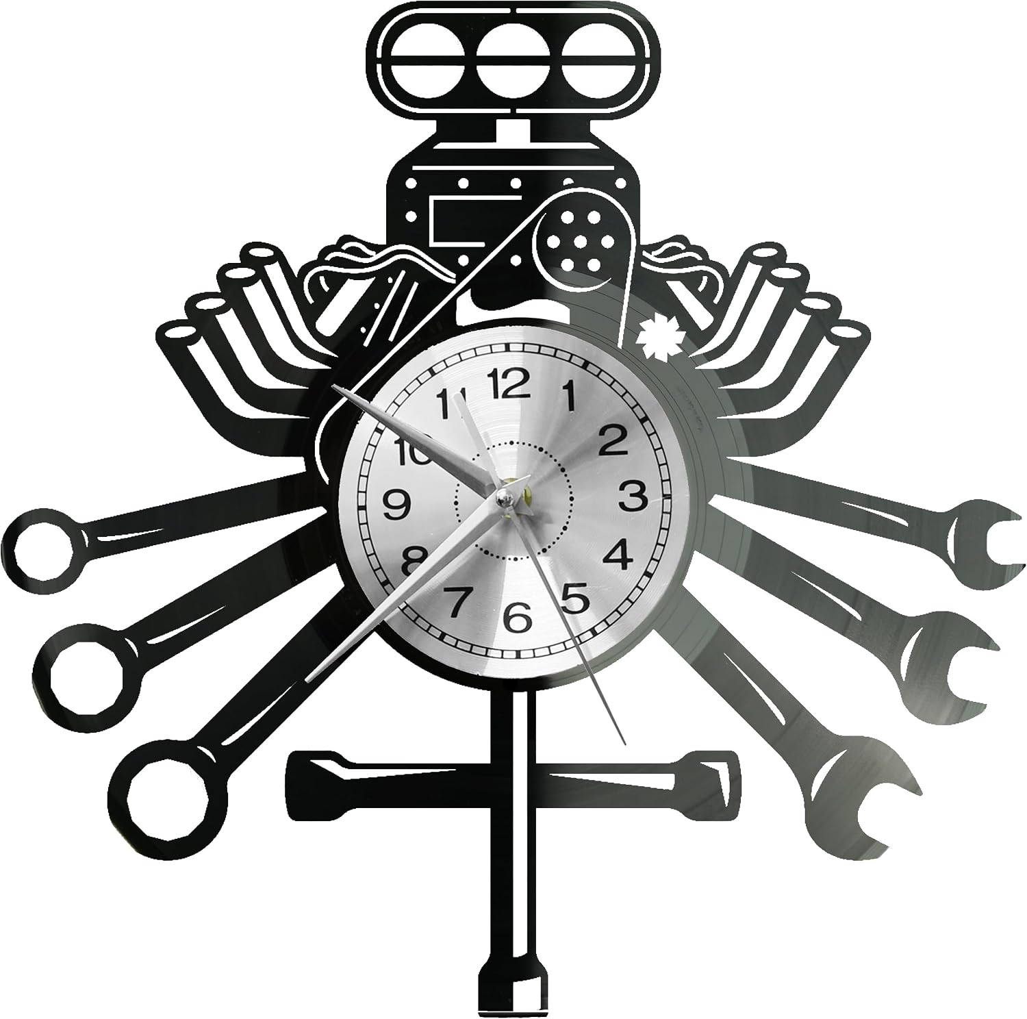 Wall Clock Car Service Engine Mechanic Vinyl Clock Decorative Modern Vinyl Plate Gift For Him EVEVEVEVO W0033 image 2