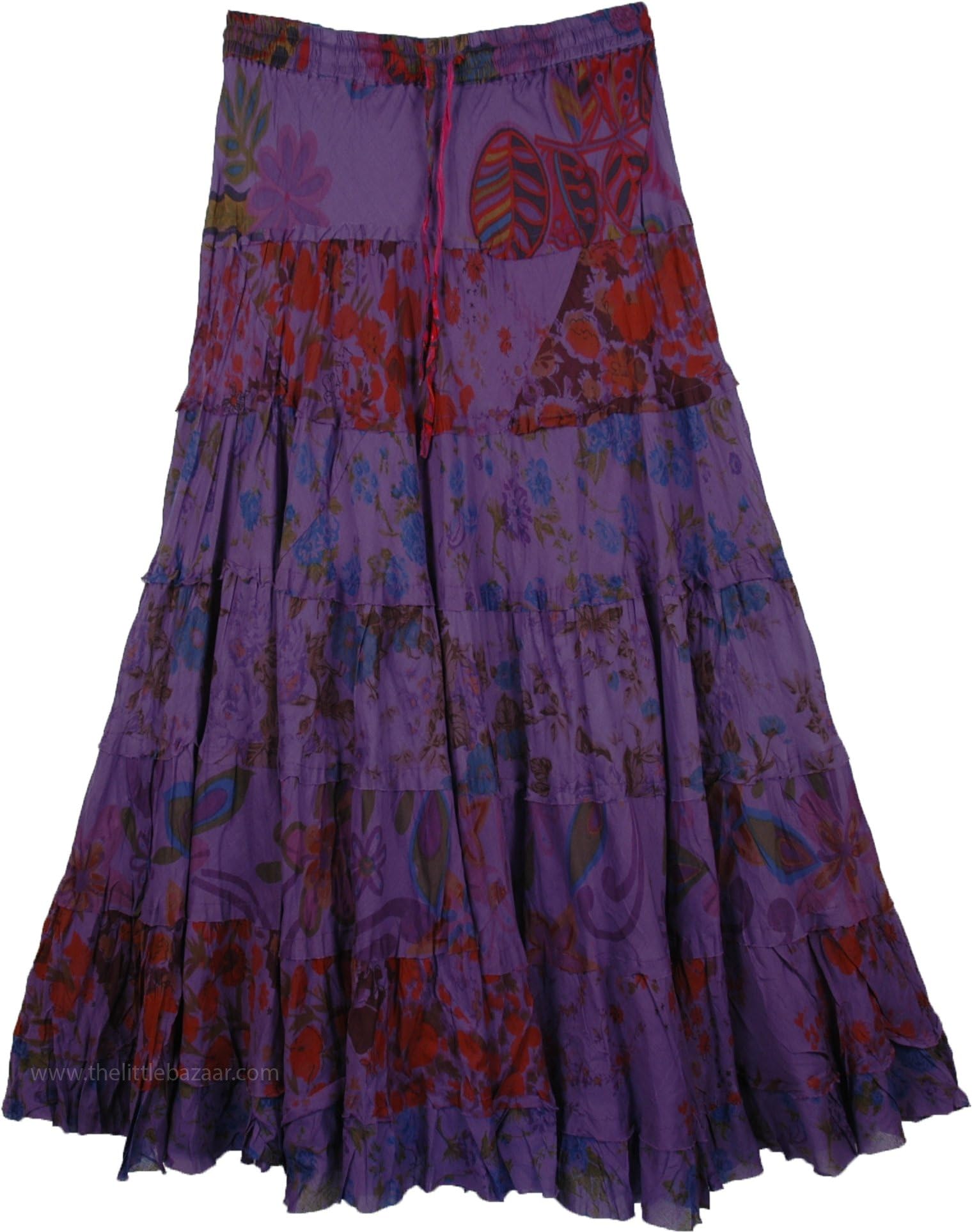 TLB - Voodoo Affair Summer Printed Skirt - L:37"; W:28"-34"