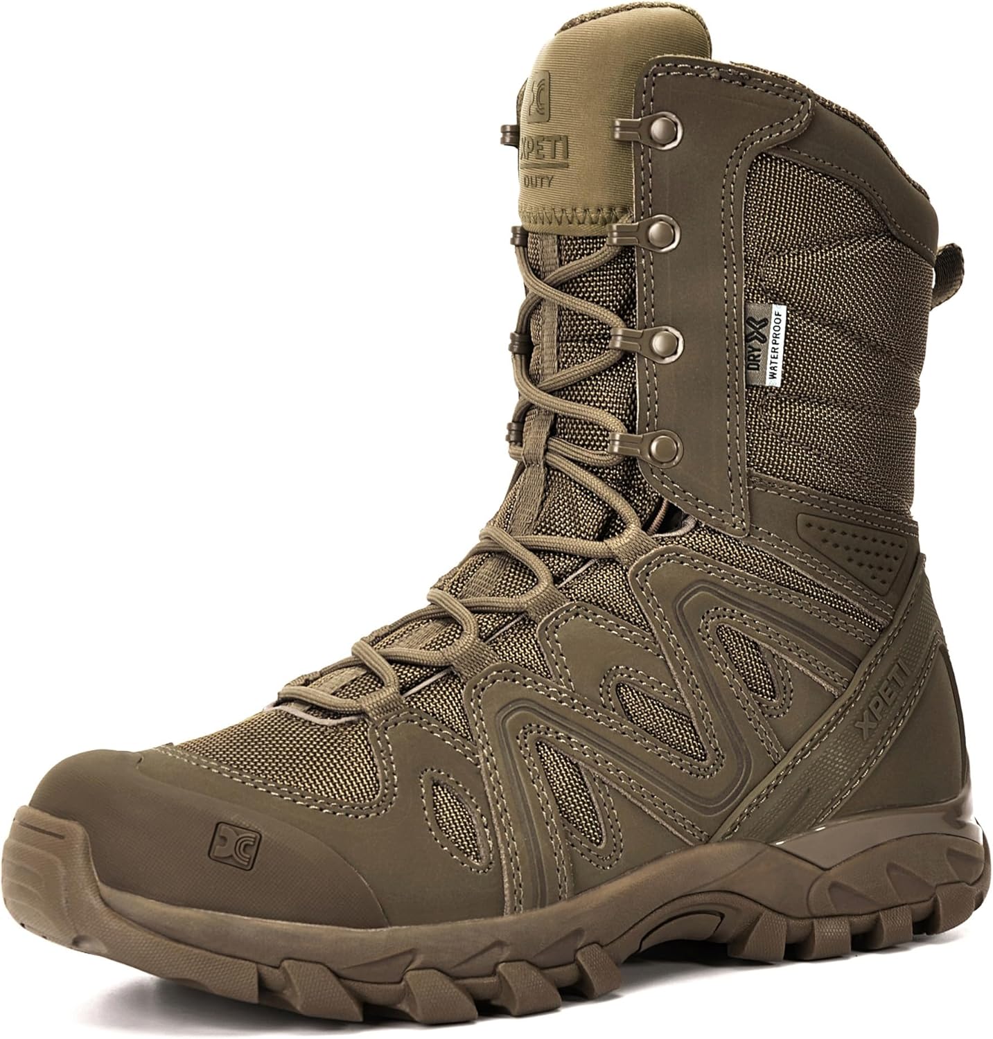 XPETI DUTY Men's XPETI-FORCE 8'' Leather Military Boots Waterproof Tactical Boots