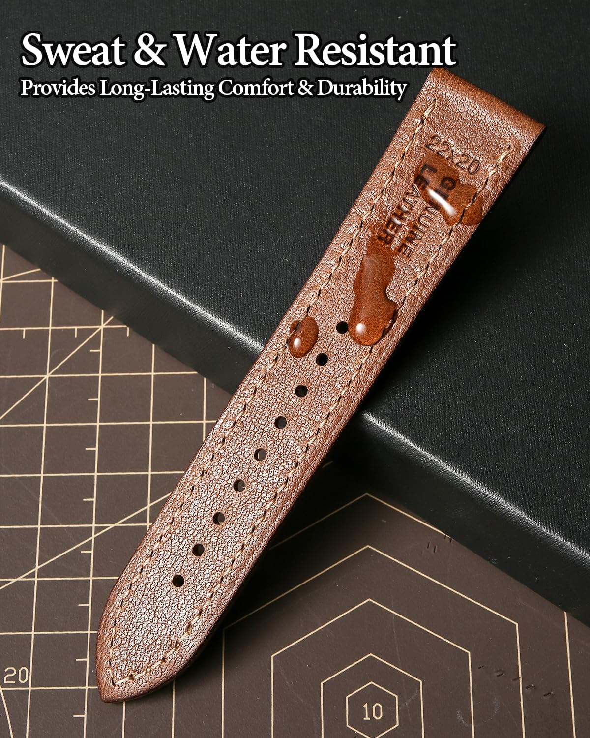 REZERO Leather Watch Bands, Handmade Watch Straps, Italian Top Grain Soft Leather Watch Bands Replacement, Vegetable-Tanned & Oil-Waxed Watch Bracelets 18/19/20/21/22/23/24/26mm for Men, Women - Image 8