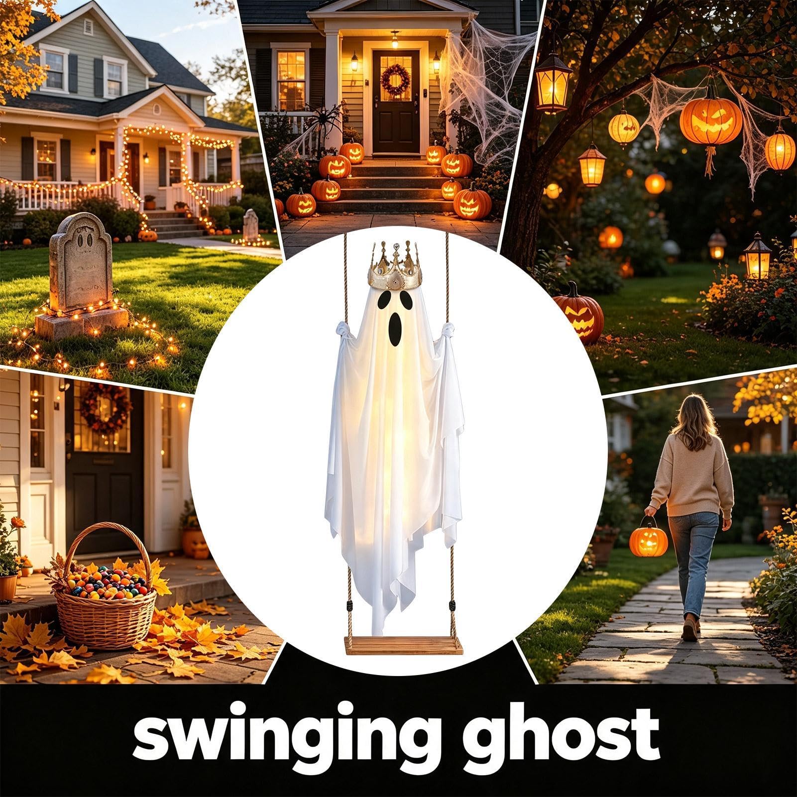 Fantasma oscilante con Luz Halloween 150 cm De Alto