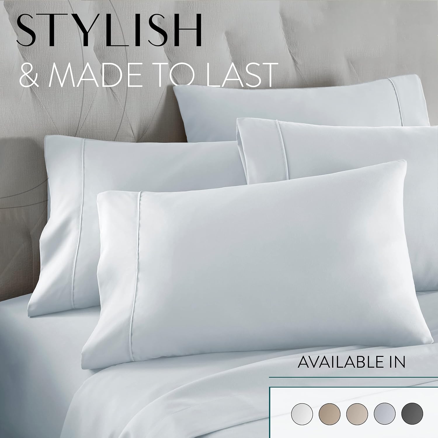 Danjor Linens Queen Size Bed Sheets Set - 1800 Series 6 Piece Bedding Sheet & Pillowcases Sets w/ Deep Pockets - Fade Resistant & Machine Washable - Ice Blue : Home & Kitchen