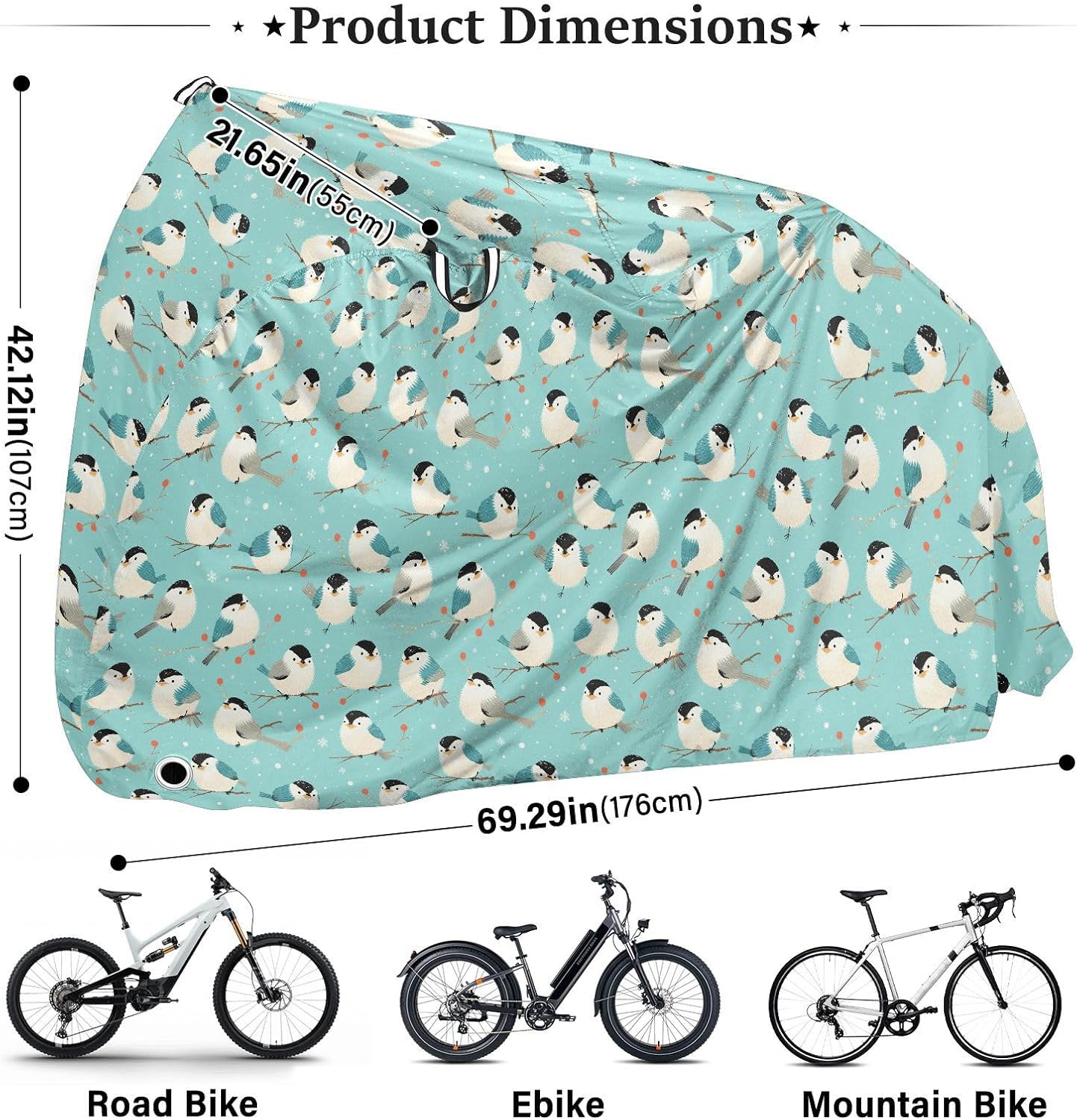 Little Birds Light Blue Covers for Bike Waterproof Mountain Bike Cover Bikes Accessories