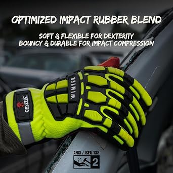 Cestus 5207, Winter Impact Work Gloves, Insulated, Waterproof, ANSI Cut A9