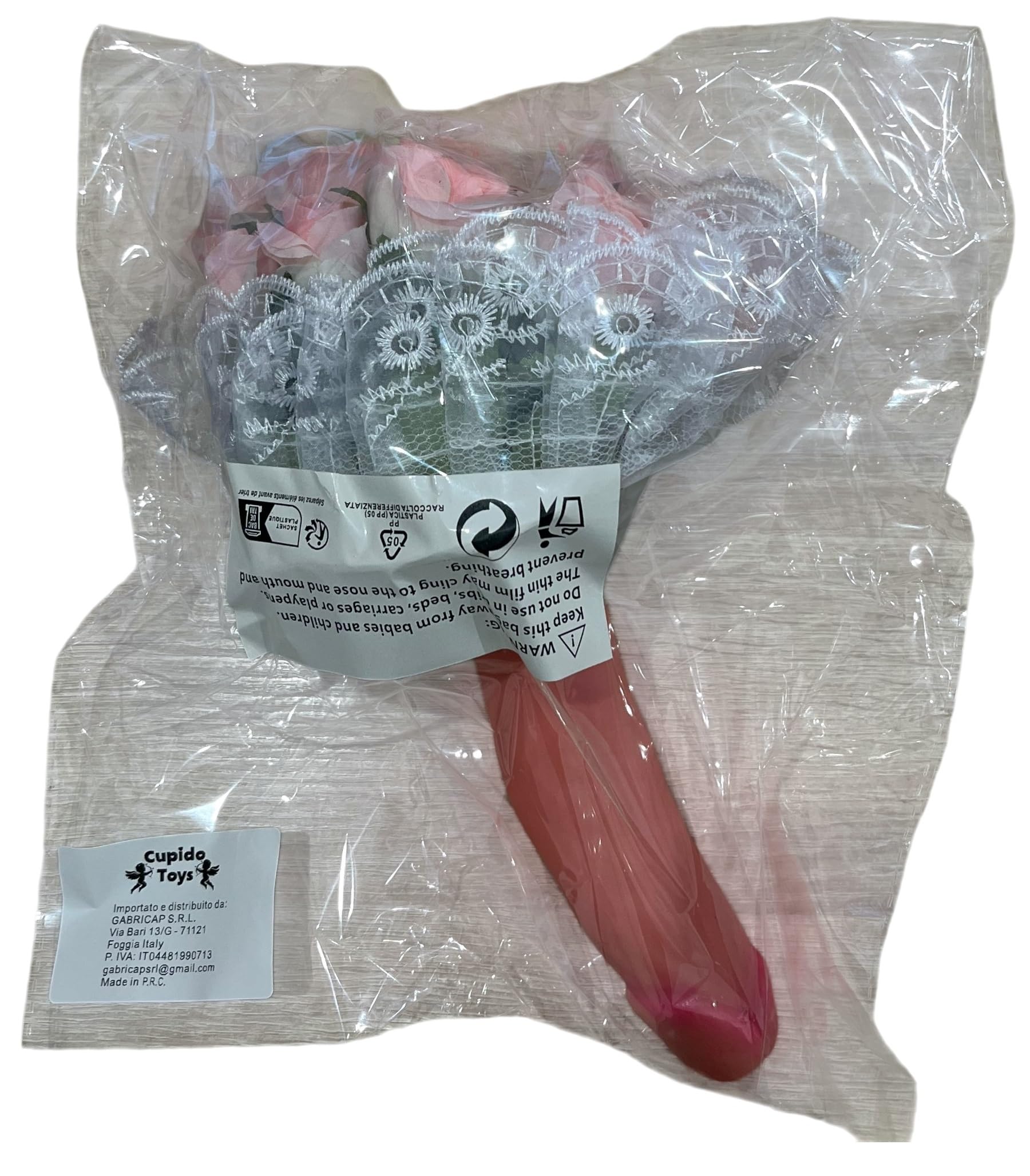 Bouquet di Rose Rosa per Addio al Nubilato, Mazzo di Fiori Gadget Divertente Gioco Addio al Nubilato per la Sposa, con Tulle e Pizzo Bianco