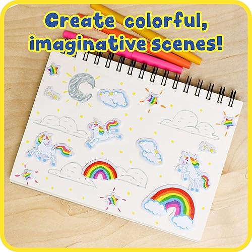 Miniatura 5 de READY 2 LEARN Calcomanías de espuma  Unicornios y arco iris  Paquete de 180  Calcomanías autoadhesivas para niños  Calcomanías hinchadas 3D para