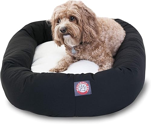 Miniatura 10 de Cama para perros Bagel de 40 pulgadas negra y Sherpa de Majestic Pet Products Negro -,Azul,Borgoña,Gris,Verde,Caqui,Rojo -