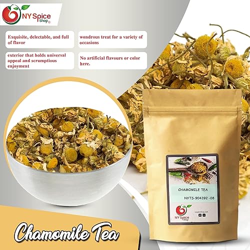 Miniatura 3 de NY SPICE SHOP Té de manzanilla natural de hojas de hierbas  8 onzas (onzas) acogedor té de manzanilla, té de hierbas sin cafeína, té de manzanilla