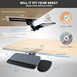 Mount-It! Keyboard Tray Under Desk | Adjustable Keyboard and Mouse Drawer | Full Size Keyboard Tray Platform with Ergonomic Wrist Rest Pad, 17.25" Track (MI-7137)