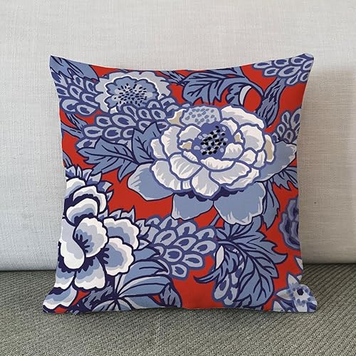 Vista 125 de ArogGeld Chinoiserie - Fundas de almohada escénicas asiáticas, estilo asiático, funda de almohada azul y verde Kelly, funda de cojín para decoración