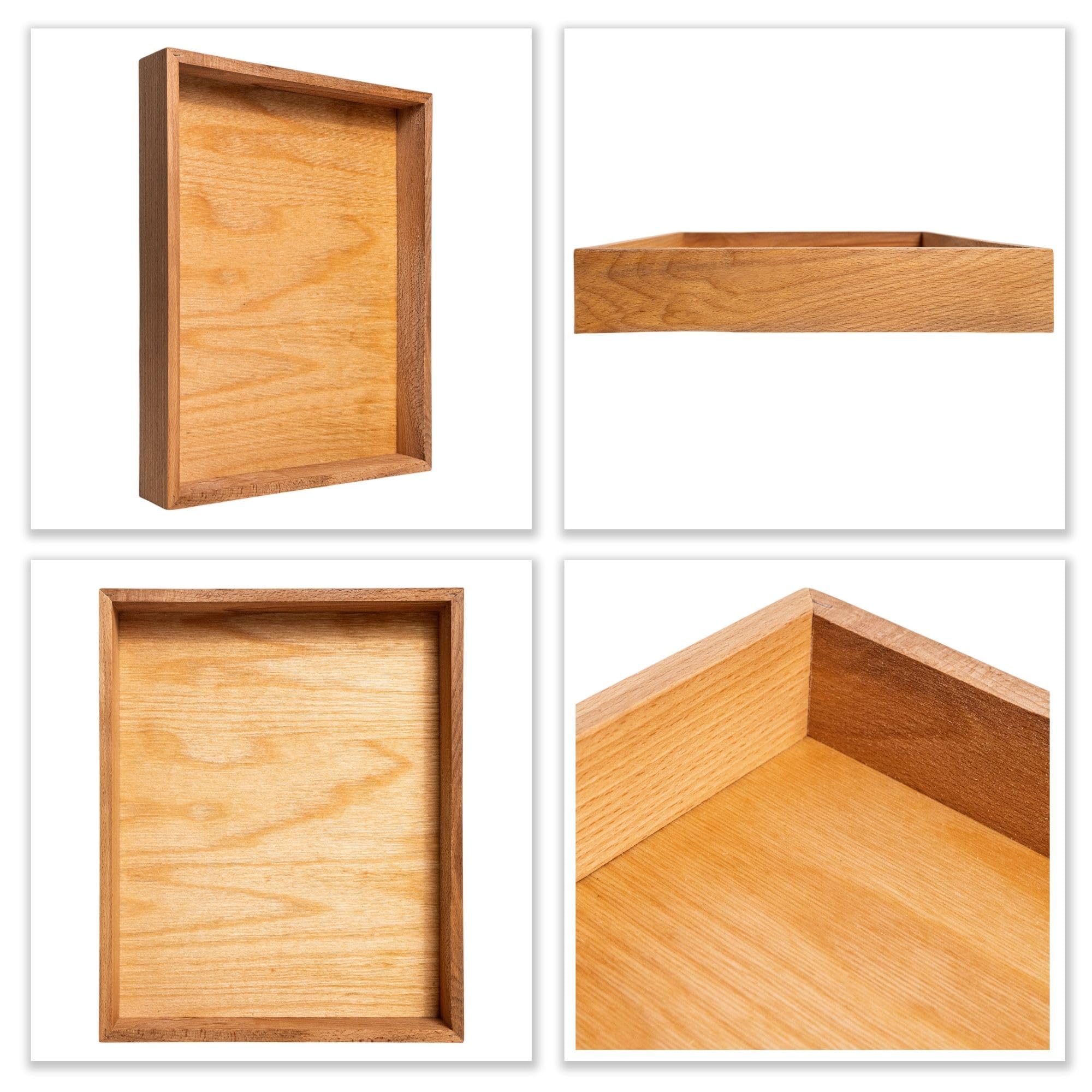 Creative Deco Scatola in Legno Portaoggetti | 36 x 28 x 5 Cm | Cassetta per Organizzazione | Legno di Faggio | Vassoio per Piccoli Oggetti, Costosi, Spezie, Oggetti di Valore