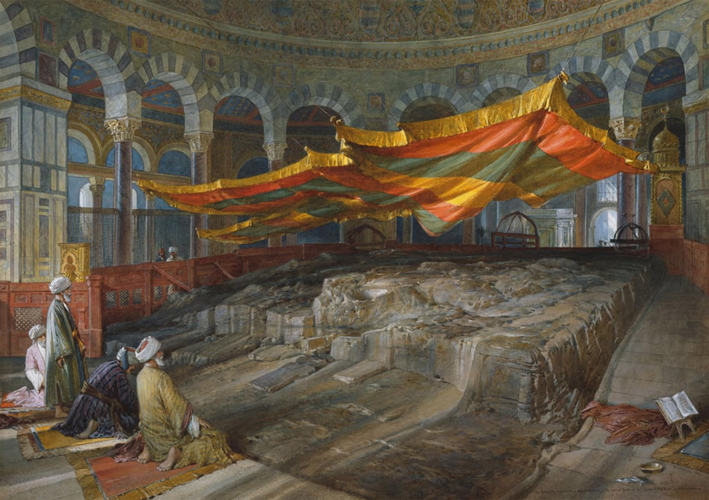 POSTERIIk Famous Modern Artwork Art Mural the Sacred Rock Jerusalem by William Crimea Simpson Oil Paintings Pictures for Home Decor 60x90cm