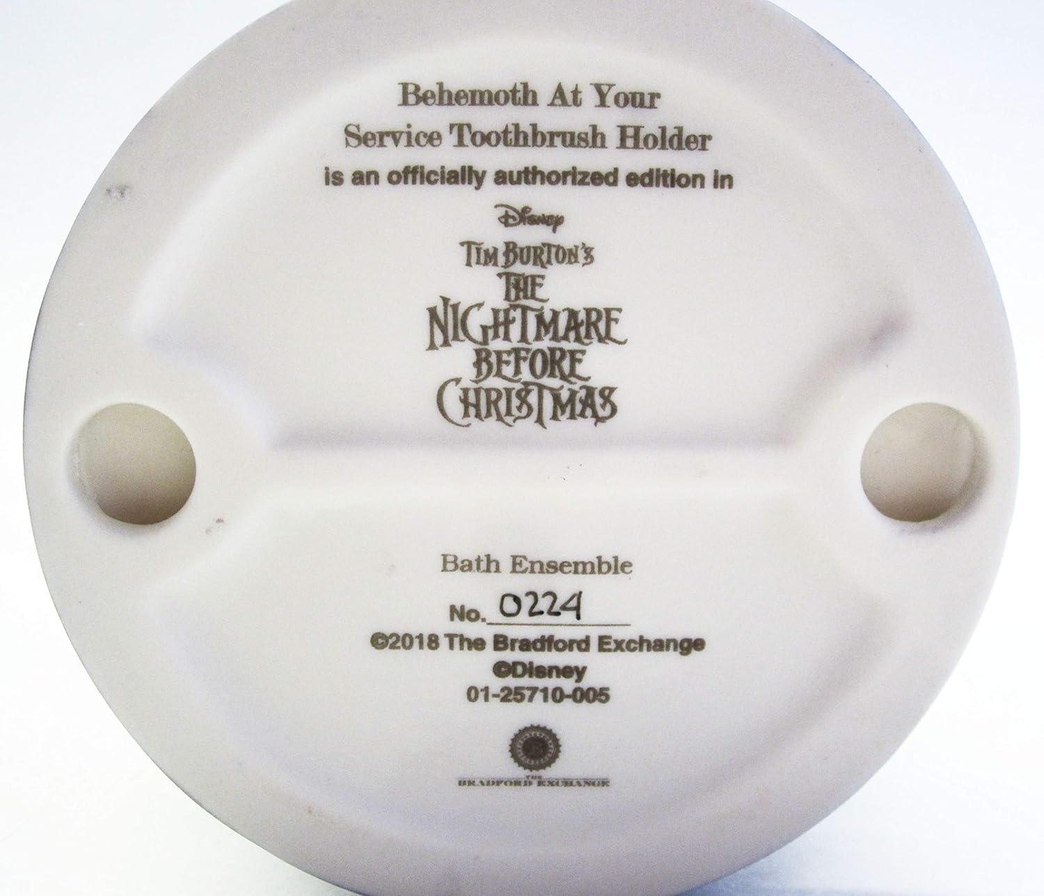 The Nightmare Before Christmas Bathroom Toothbrush Holder Exclusively from The Bradford Exchange | Disney Officially Authorized Bath Ensemble Collection 'Behemoth at Your Service' 5.5"-Inches