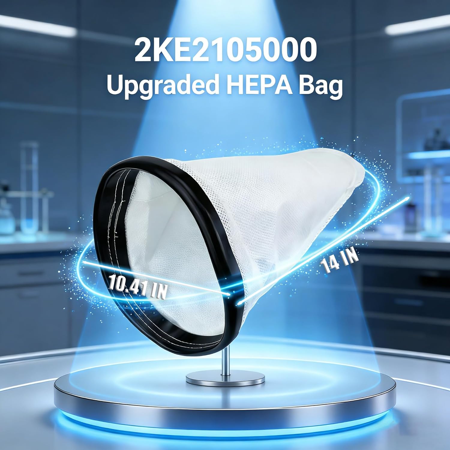 2KE2105000 HEPA Vacuum Cleaner Bags, Commercial Grade Reusable Washable Backpack Vacuum Bags Compatible with Hoover & Royal, Vacuum Bags for Pet Hair Construction Debris Janitorial Cleaning, 2-Pack