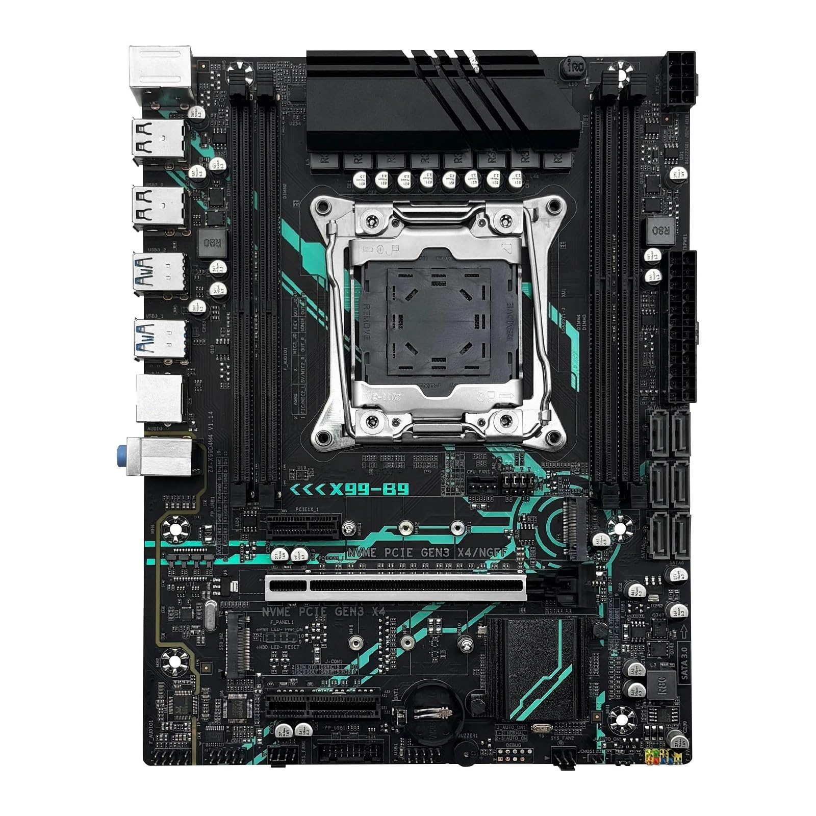 Combo de Placa Base X99 B9 con procesador LGA2011-3 Xeon E5 2650 V4 Opcional y ECC DDR4 16 GB R-Am M.2 NVME SATA M-ATX(Motherboards)