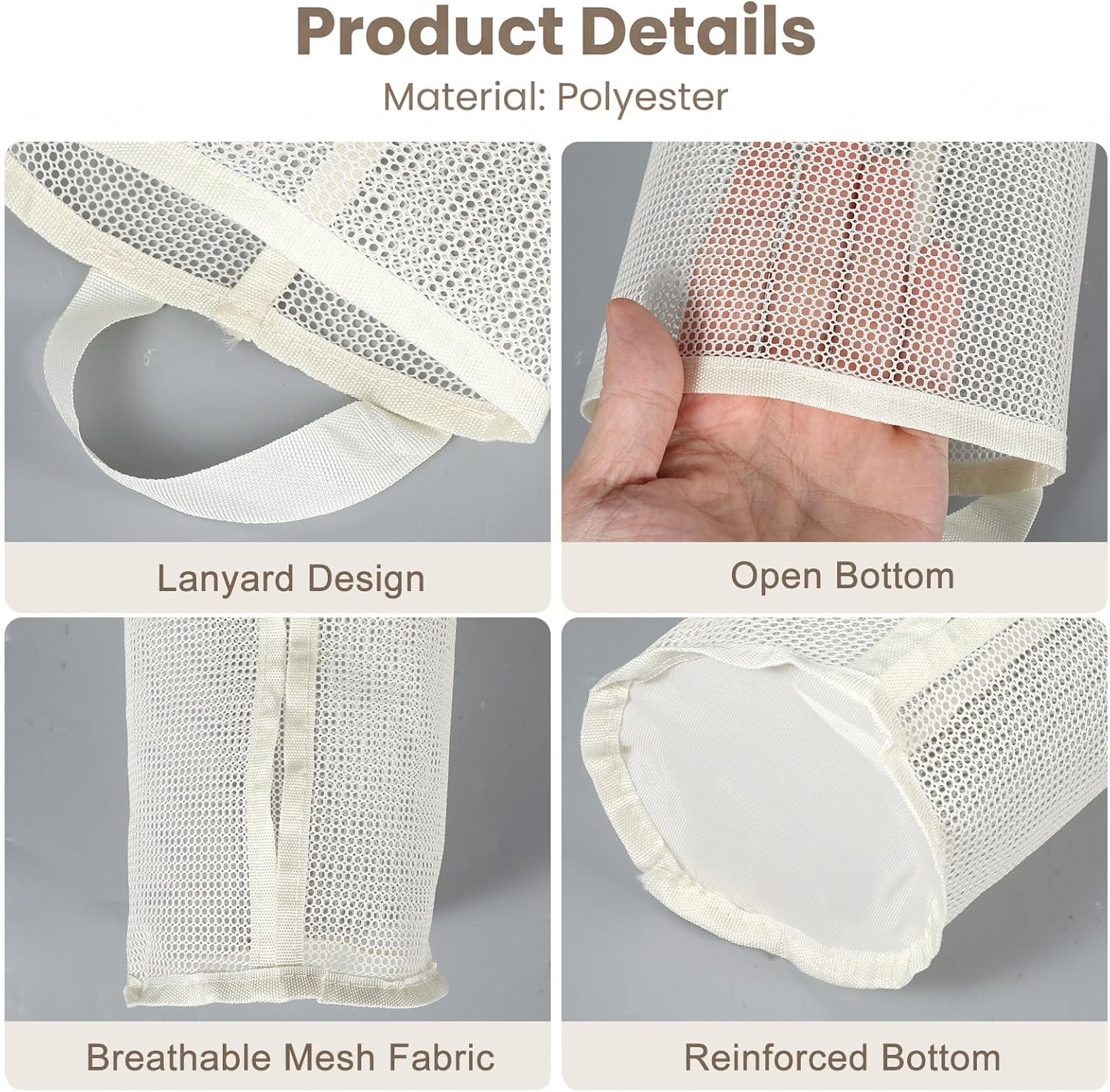 15.2x4.3 Inch Cat Wand Toy Holder, Mesh Organizer Bag for Kitten Stick Toys