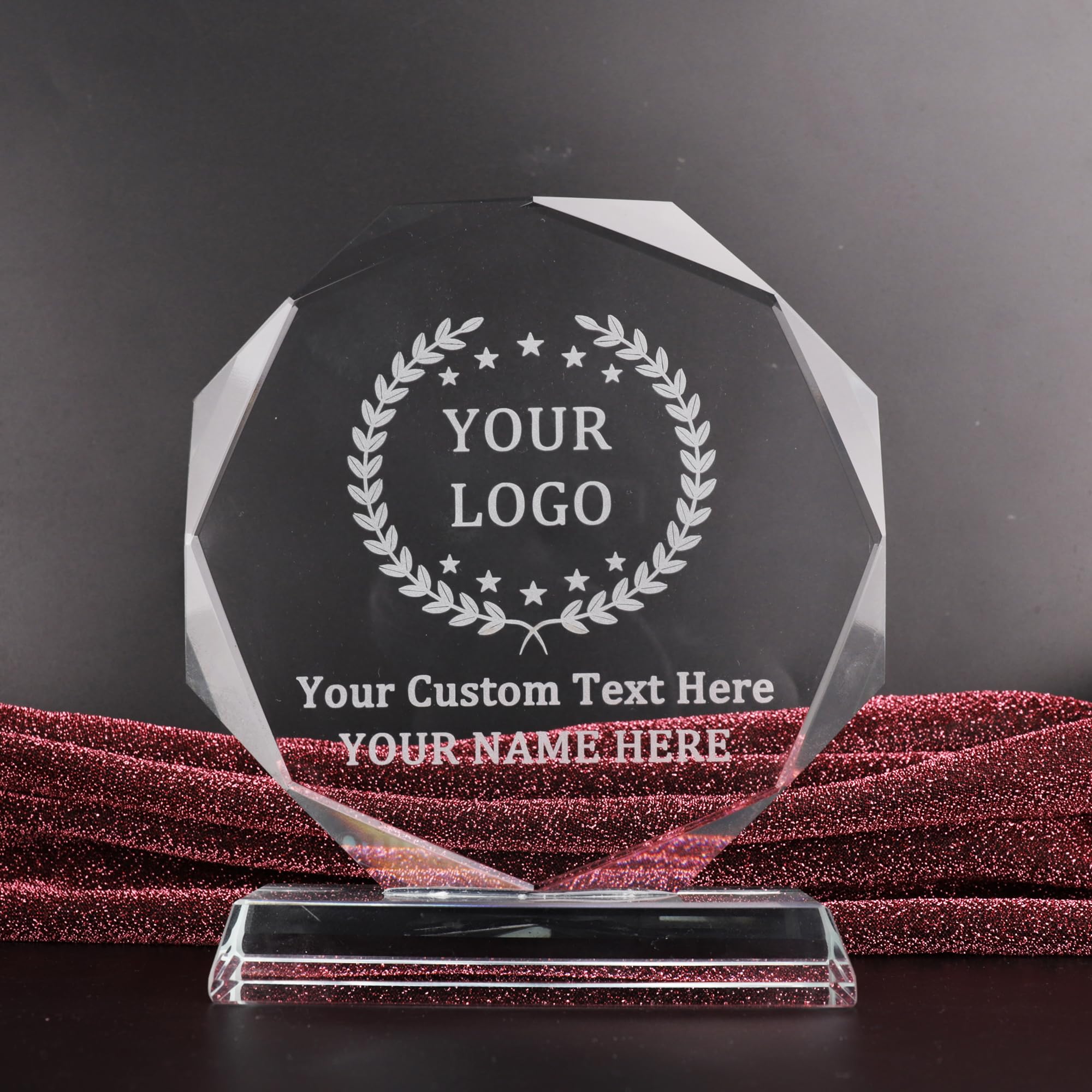 Custom Crystal Trophy Personalised Engraved Trophy Award Appreciation Plaque Customized Award Plaque for Employee Recognition Retirement Certificate Teacher Student Pasto