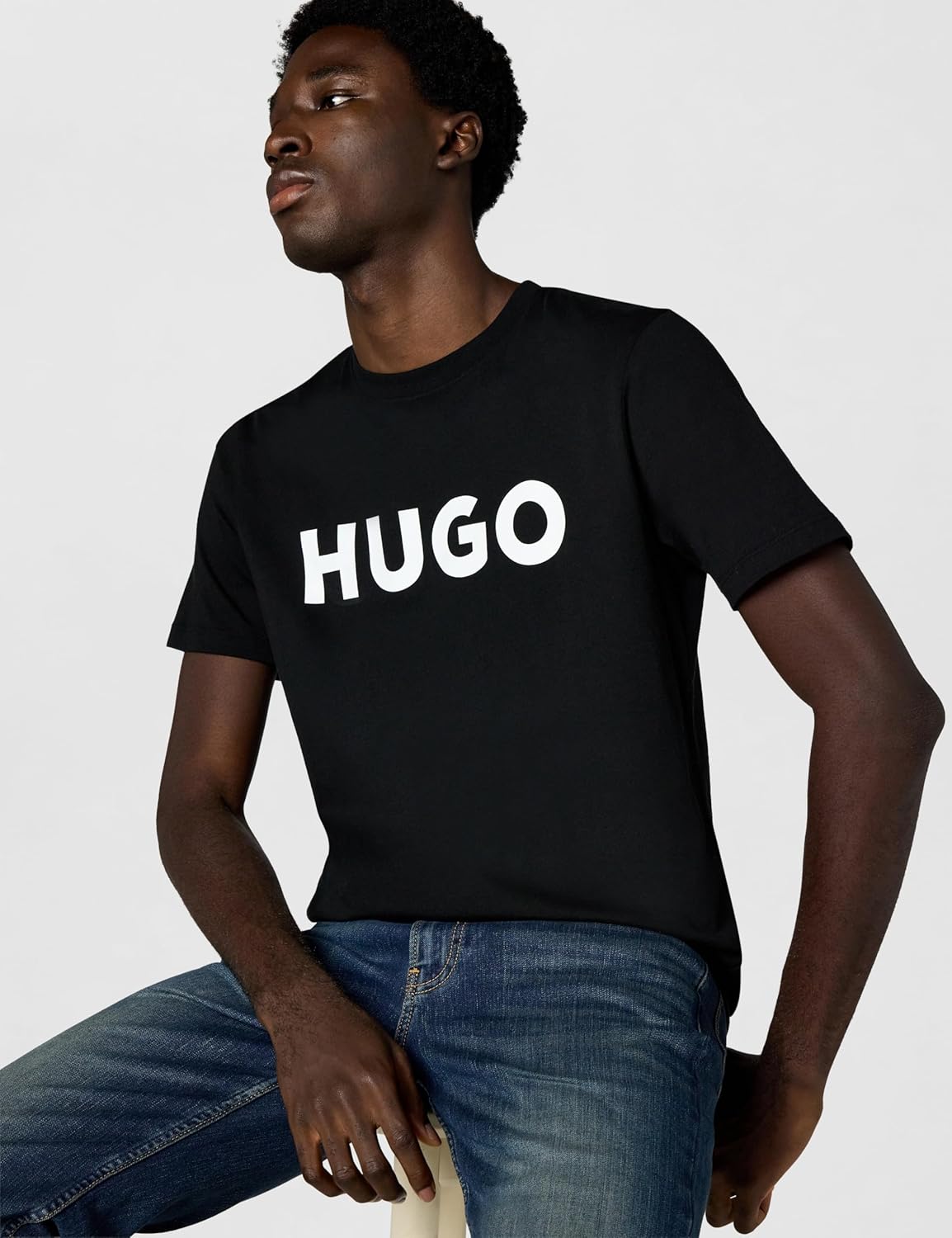 Hugo Mens Print Logo Short Sleeve T-Shirt - Image 2