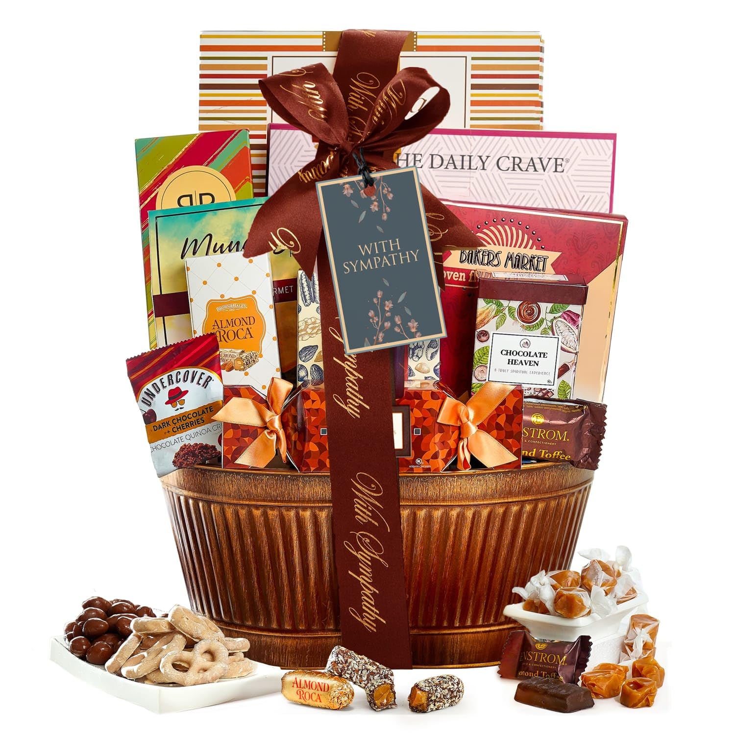 Broadway Basketeers Sympathy Gift Baskets – Bereavement & Condolences Care Package with Gourmet Snacks - Thoughtful Sympathy Gifts Delivery for Loss of Loved One, Funeral, or Kosher Shiva