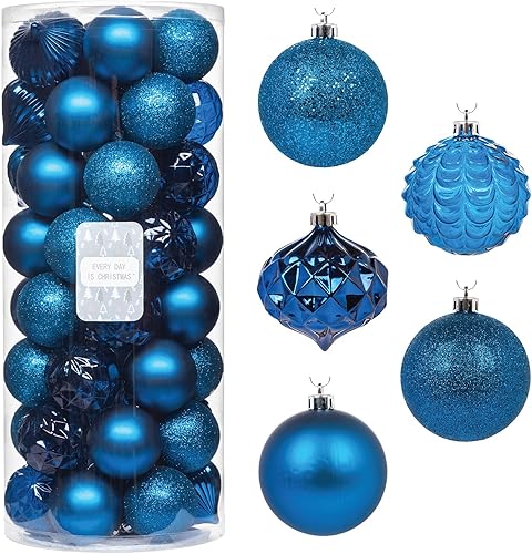 Miniatura 1 de Every Day is Christmas - Juego de adornos de bolas para árbol de Navidad de 50 unidades de 57mm2.24 pulgadas (color azul rey)